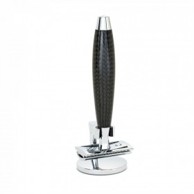 Aparat de ras clasic Safety Razor cu cap cu pieptene inchis si maner din fibra de carbon RED 1 SR